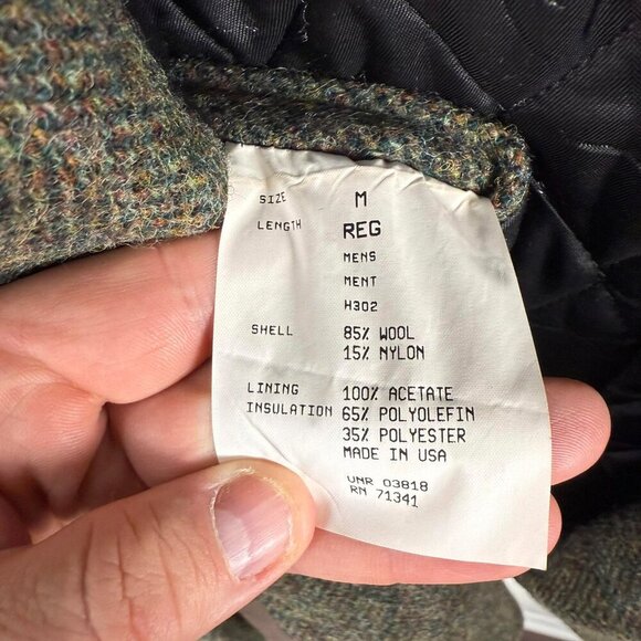 L. L. BEAN Thinsulate Quilted Tweed Wool Coat Blazer Mens M Colorful - Picture 5 of 12